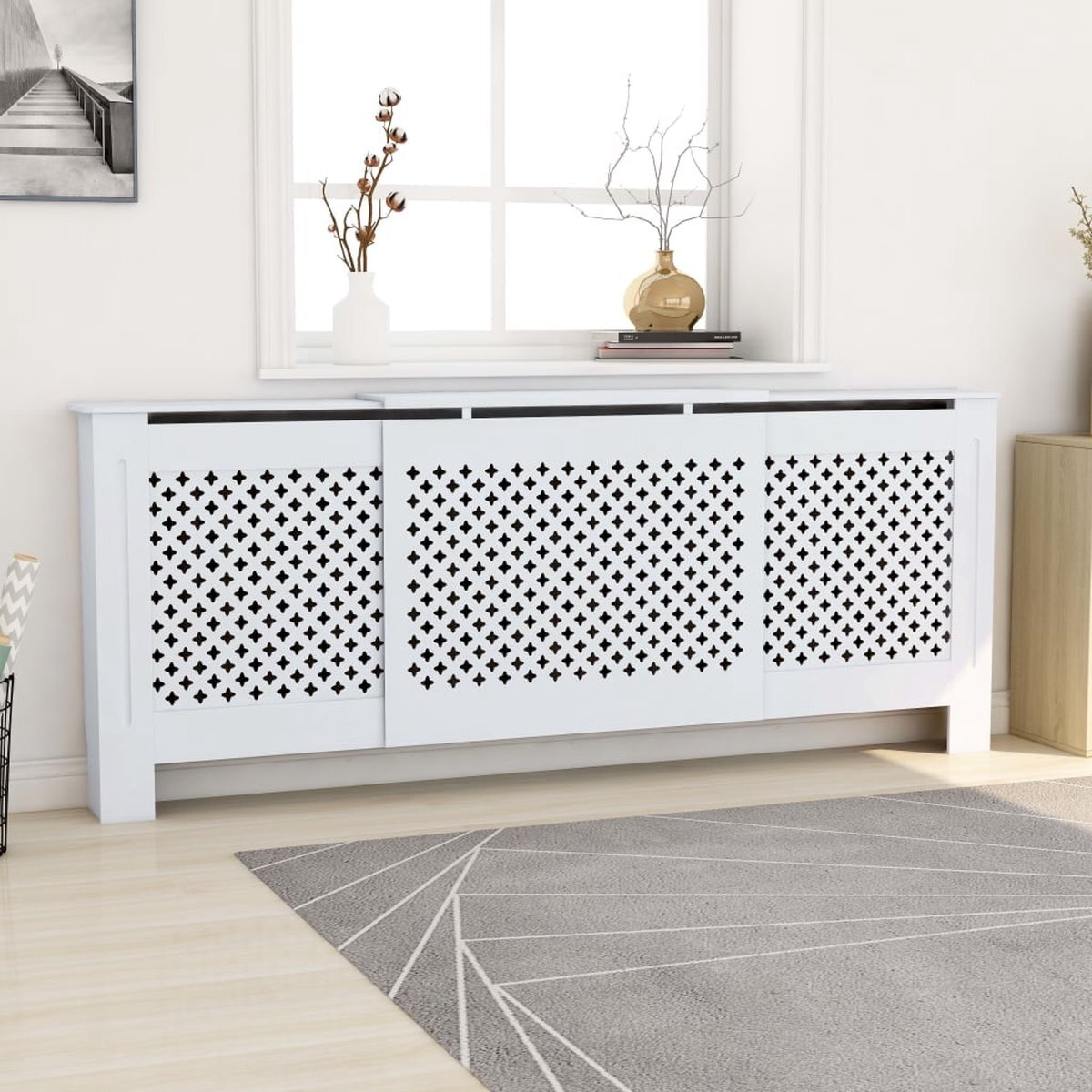 vidaXL Radiatorombouw 205 cm MDF wit