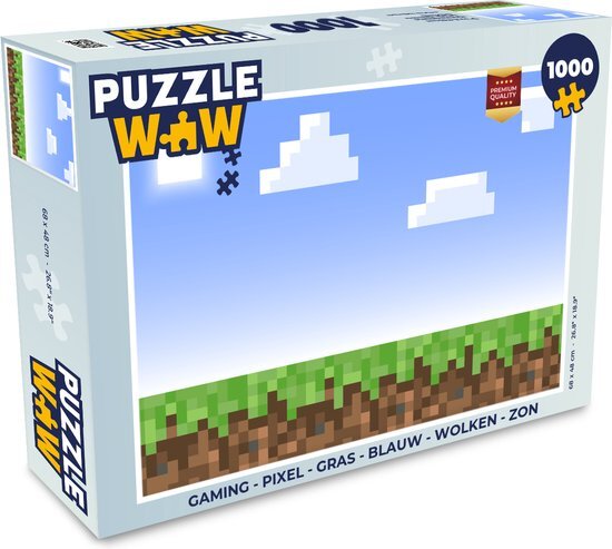 MuchoWow Puzzel Gaming - Pixel - Gamen - Gras - Minecraft - Legpuzzel - Puzzel 1000 stukjes volwassenen - Sinterklaas cadeautjes - Sinterklaas voor grote kinderen