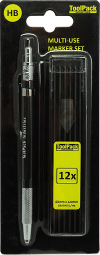 Markeerpotlood HB 2 mm + 12 potloodstiften ToolPack 318.015