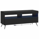 vidaXL - LED - tv-meubel - Zwart - Bewerkt - hout