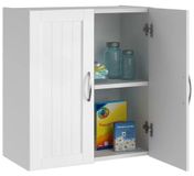 Armoire murale pour salle de bain, bois, 2 portes, étagère réglable, 59,5 x 31 x 59,5 cm