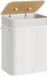 Songmics Panier à linge en bambou - 72 litres - 60 cm de haut - Avec sac à linge en coton amovible - blanc