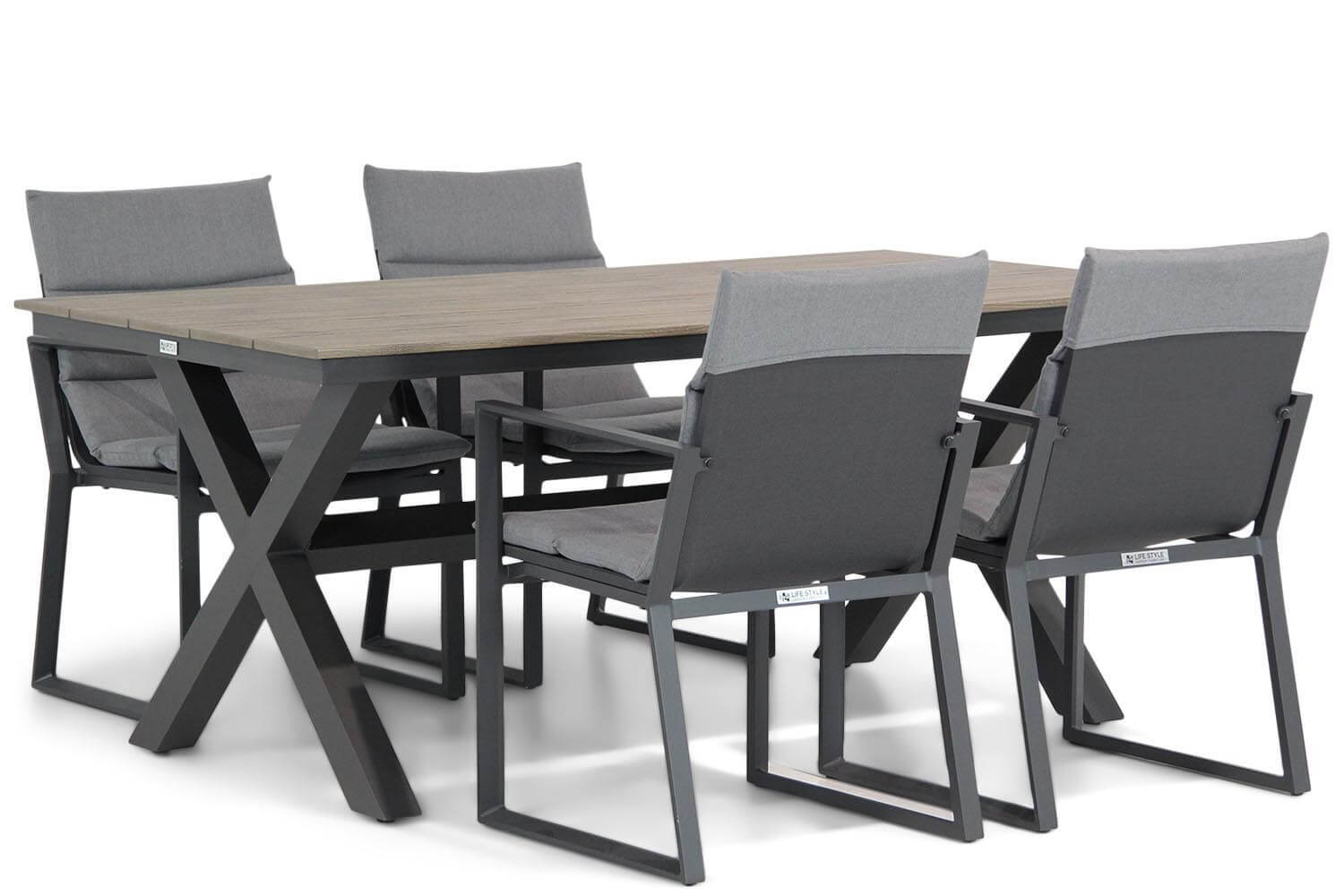 Lifestyle Garden Furniture Treviso/Forest 180 cm dining tuinset 5-delig