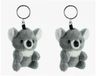 Cornelissen Pluche Koala knuffel dier - 6x stuks - sleutelhanger - grijs - 10 cm
