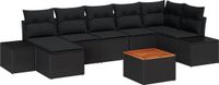 vidaXL - Tuinbank - Set - 8 - st - Zwart