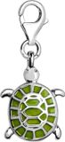 Quiges Charm Hanger Verzilverd 3D Schildpad Groen