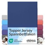 etérea Himmlische Qualität etérea Topper Jersey Hoeslaken 180x200 - 200x200 cm Oekotex Made in Green - 100% katoen - Zee