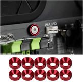 Boulon rondelles en aluminium 10 pièces - tête fraisée - compartiment moteur - universel - métal - tête plate - disque - garde-boue - pare-chocs - rouge