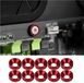Boulon rondelles en aluminium 10 pièces - tête fraisée - compartiment moteur - universel - métal - tête plate - disque - garde-boue - pare-chocs - rouge