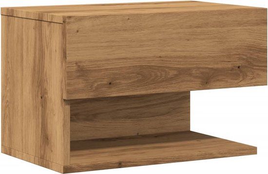 vidaXL Nachtkastje wandgemonteerd arisanaal eikenkleur