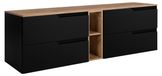 3xE living Meuble sous-lavabo 140 cm, noir/chêne Craft