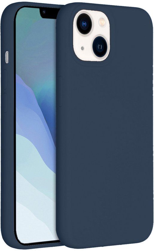 Accezz Liquid Silicone Backcover met MagSafe voor de Apple iPhone 14 / 13 - Donkerblauw