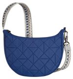 Travelon Sac bandoulière Uni Boho, modèle croissant, antivol, de couleur "Lush Blue