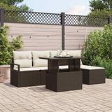 Prolenta Maison Exclusive Tuinset met 6 zitplaatsen, bruin, van polyrotan