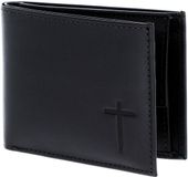 oxmox Leren portemonnee Leather RFID Protect Pocketbörse Freedom Cross Embossed Black zwart