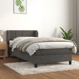 vidaXL Boxspringbed met matras, donkergrijs, 100x200 cm, fluweel