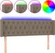 vidaXL Tête de lit LED - 147x16x78/88 cm - Tissu - Taupe