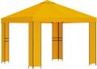 vidaXL Prieel 3 x 3 m Geel Polyester en Staal 190 gsm