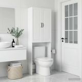 vidaXL Toiletkast UTRECHT Wit 66 x 25,5 x 190 cm Bewerkt hout