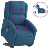 VidaXL Sta-op-massagestoel verstelbaar fluweel blauw