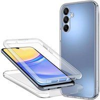 XEPTIO 360 graden full body case voor Samsung Galaxy A55 5G rugbescherming pc-hoes en transparante TPU voorkant