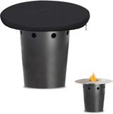 Merkloos Vuurplaat Afdekhoes - Waterdicht 500D en Winddicht - Voor vuurton met grillplaat Ø83 cm of Ø103 cm - Zwart Ø103x10 cm
