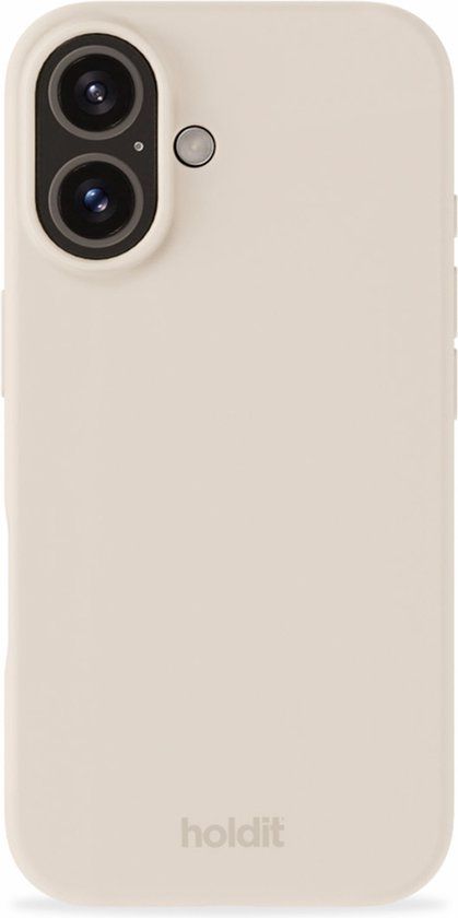 Holdit Silicone Case geschikt voor Apple iPhone 16 - Light Beige