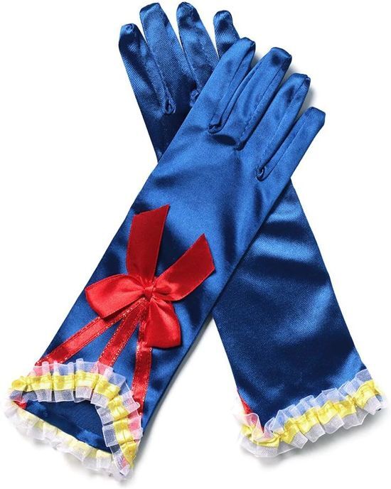 Spaansejurk NL Sneeuwwitje handschoenen kinderen blauw bij jurk verkleedkleding sprookje