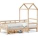 Lit Simple Lit Adulte Lit De Jour Avec Toit Sans Matelas 80x200 cm Bois Massif