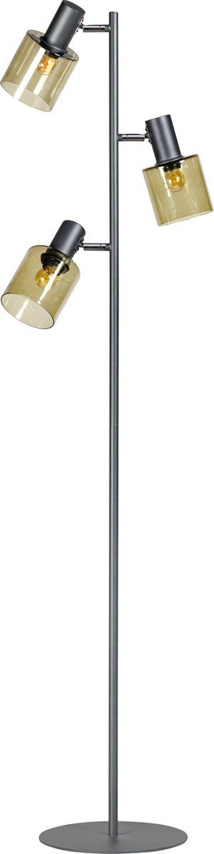 Expo Trading ETH Sledge Glass Vloerlamp - 3x E27 - Green Glas - Zwart/Groen