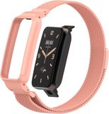 By Qubix Qubix Milanese Loop Bandje met Case - Roze - Geschikt voor Xiaomi Smart Band 7 Pro / Mi Band 7 Pro