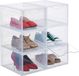 Merkloos Relaxdays schoenenbox, set van 6, stapelbaar, transparant