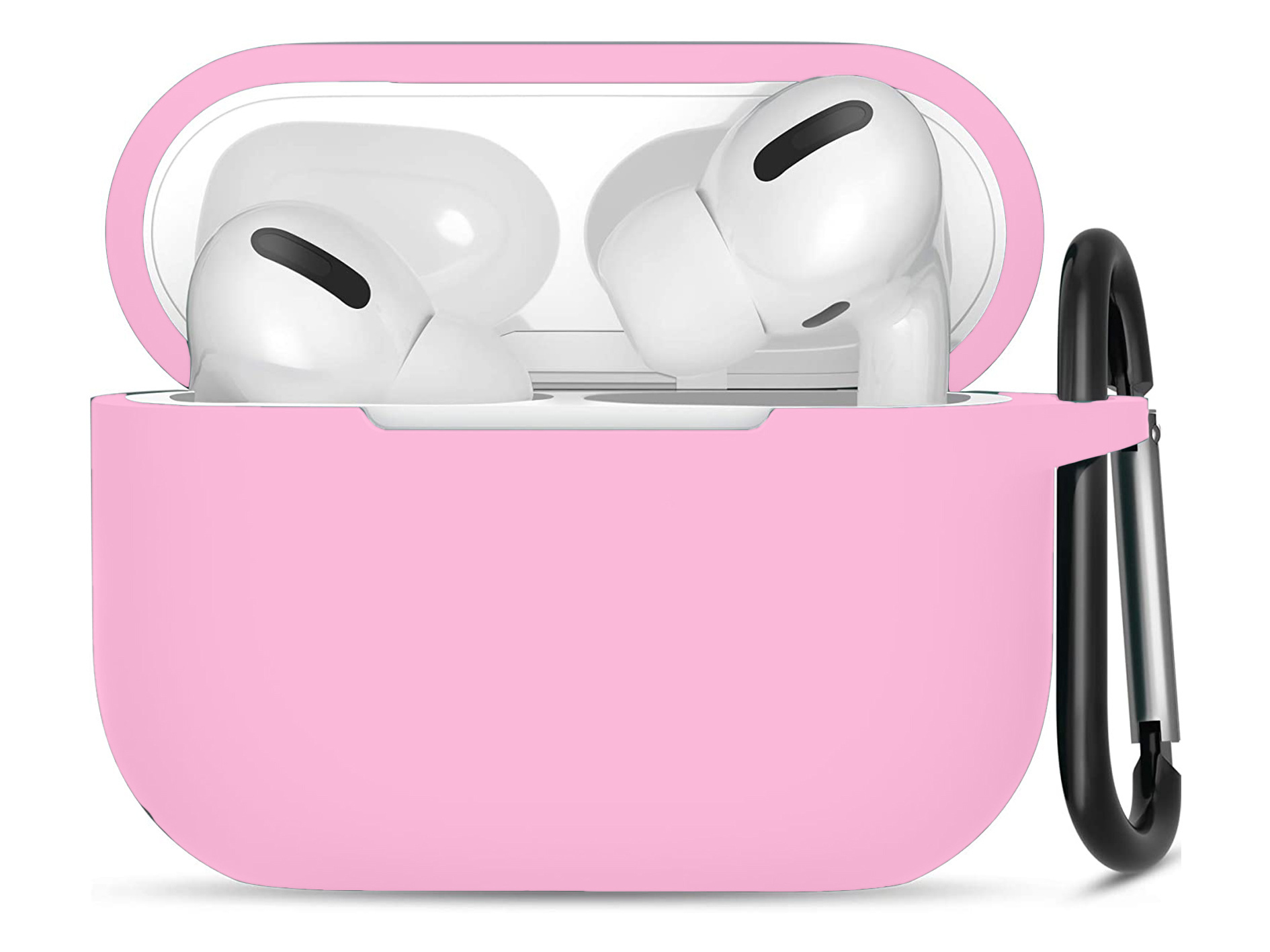 JVS Products Apple Airpods Pro ultra dunne siliconen cover - Hoesje - extra dunne Apple Airpods siliconen cover met sleutelhanger - Roze