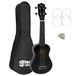 TIGER Linkshandige Soprano Ukulele Left-Handed Zwart | Inclusief tas, vilten plectrum en reservesnaren