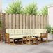 vidaXL Ensemble de salon d'angle 7 pièces Acacia Bois Naturel et Crème Inclus Table