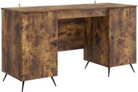 vidaXL Bureau Gerookt eiken 142,5 x 50 x 75 cm Bewerkt hout