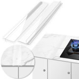 2 protecteurs de plaque de cuisson en silicone - Lavable au lave-vaisselle - Antidérapant - Découpable - 76 cm - Protège des éclaboussures