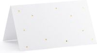 PartyDeco naamkaartjes/plaatskaartjes Stippen - Bruiloft - wit/goud - 10x stuks - 10 x 6 cm