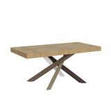 Itamoby Table Extensible 200/304x90 cm Volantis chêne Naturel Pieds Multicolores 4/C