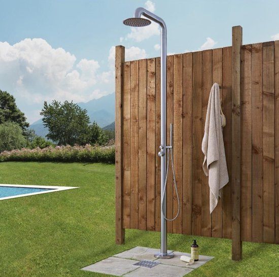 Blue Label Tube Outdoor Shower - Stainless Steel 316 - Chrome