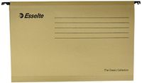 Esselte Versterkte hangende mappen met doorzichtig plastic vizier, Foolscap, bruin, 50 stuks