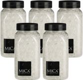 Mica Decorations decoratie steentjes / granulaat - 5x - 650 ml - 4-10 mm - transparant - siergrind