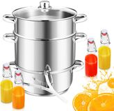 Fruits pressoir à vapeur 8 litres – Pressoir à fruits pour fruits et légumes, machine à jus, incl. 4x bouteilles à levier, compatible induction et lavable au lave-vaisselle