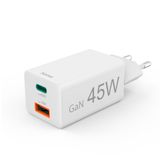 Hama 45W Snellader - 1x USB-C PD, 1x USB-A QC - mini - Wit