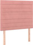 vidaXL Hoofdbord Roze Fluweel 80x5x118/128 cm