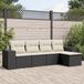 Prolenta Maison Exclusive - Tuinset voor in de tuin, bestaande uit 5 delen met kussens, zwart, gemaakt van polyrotan