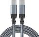 INF Câble de recharge USB-C 60W charge rapide, compatible avec iPhone 15/Plus/Pro Max, Samsung Galaxy S24/S23/S22, Pixel 7 Pro Gris 2 m