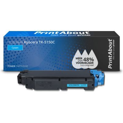 PrintAbout Huismerk Kyocera TK-5150C Cyaan Toner | 11.000 Pagina's | Compatibel