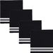 Vespo B.V. - 4x Chiffon d'essuyage - Provence - 30x30 cm - Noir