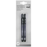 Sigel krijtstift - zwart - ronde punt 1-2 mm - set 2 stuks - SI-BA177